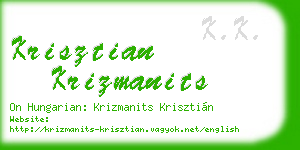 krisztian krizmanits business card